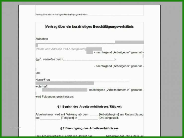 165 Euro Job Arbeitsvertrag Muster