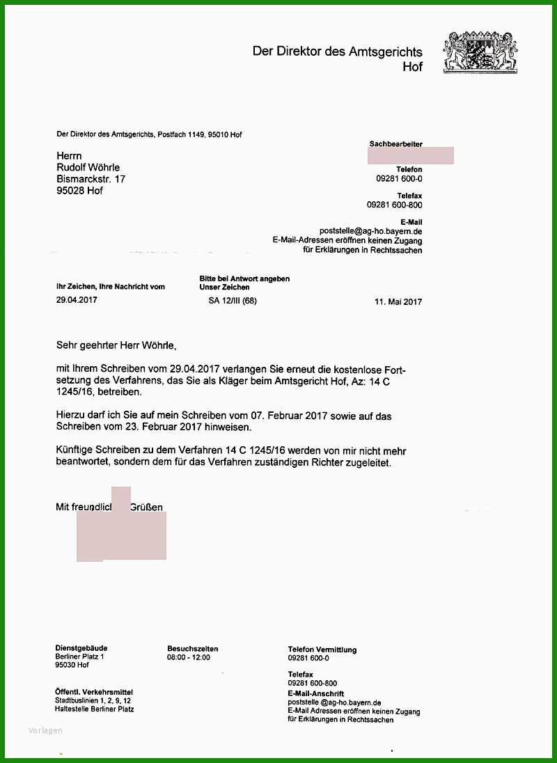 Amtsgericht Brief Muster - Kostenlose Vorlagen Zum Download!