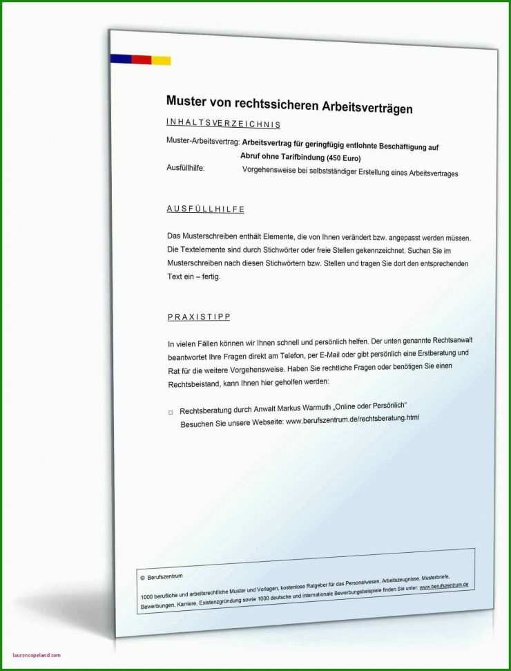 Arbeitnehmerfreundlicher Arbeitsvertrag Muster