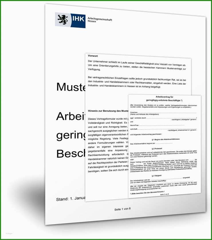 Arbeitsvertrag Geringfügig Beschäftigte 2014 Muster