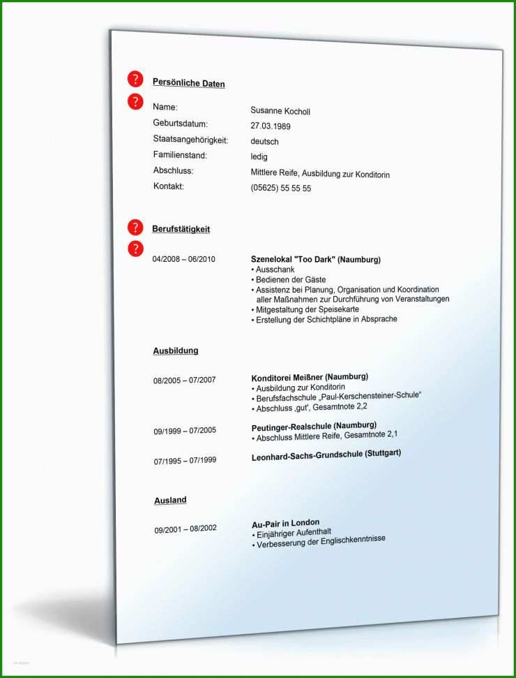 Arbeitsvertrag Kellner Muster