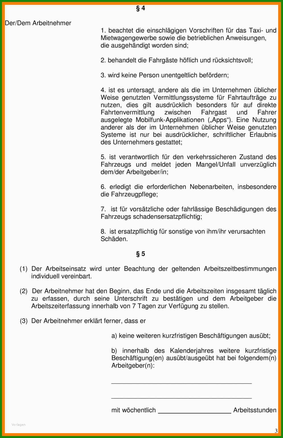 Arbeitsvertrag Kurzfristige Beschäftigung Muster Word - Kostenlose ...