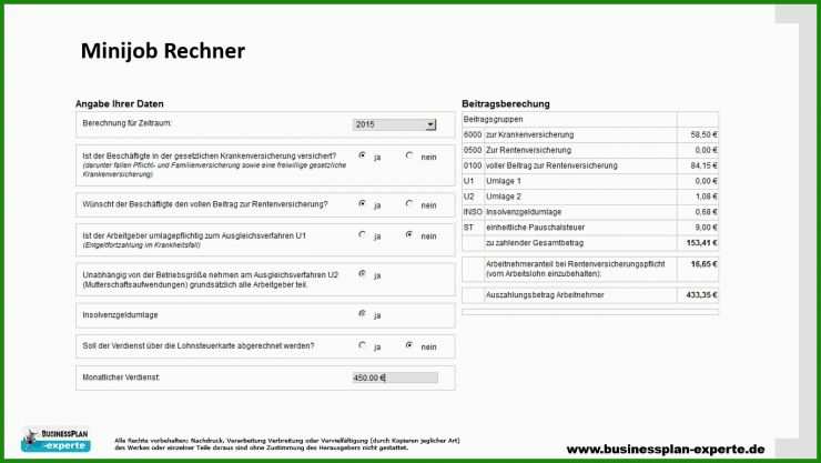 Arbeitsvertrag Mini Job Vorlage