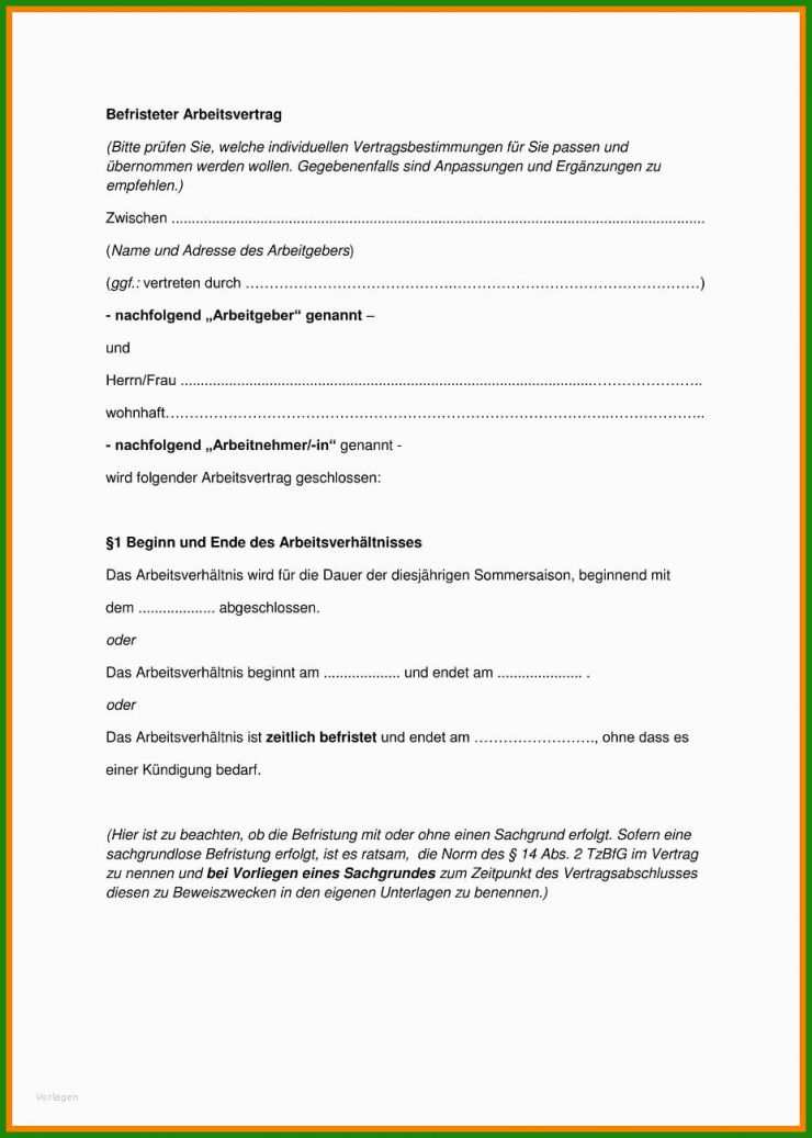 Arbeitsvertrag Minijob Vorlage 2017