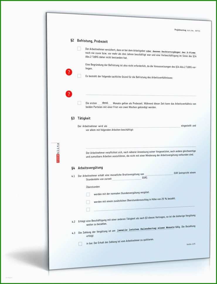 Arbeitsvertrag Muster Befristet - Kostenlose Vorlagen Zum Download ...