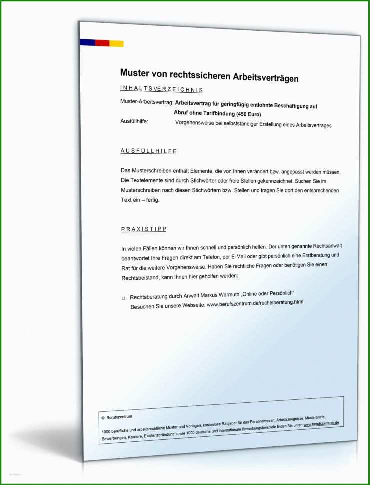 Arbeitsvertrag Zurücktreten Muster