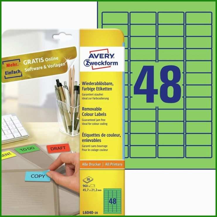 Avery Zweckform Etiketten 4780 Vorlage