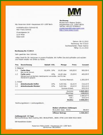 B2b Rechnung Vorlage - Kostenlose Vorlagen zum Download! - Kostenlose