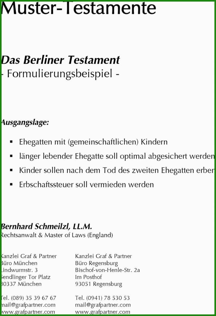 Berliner Testament Muster Notar