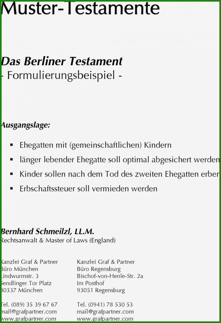 Berliner Testament Muster Patchworkfamilie