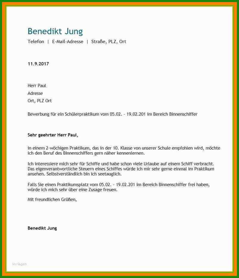 Bewerbung Muster Praktikum 8 Klasse - Kostenlose Vorlagen Zum Download!