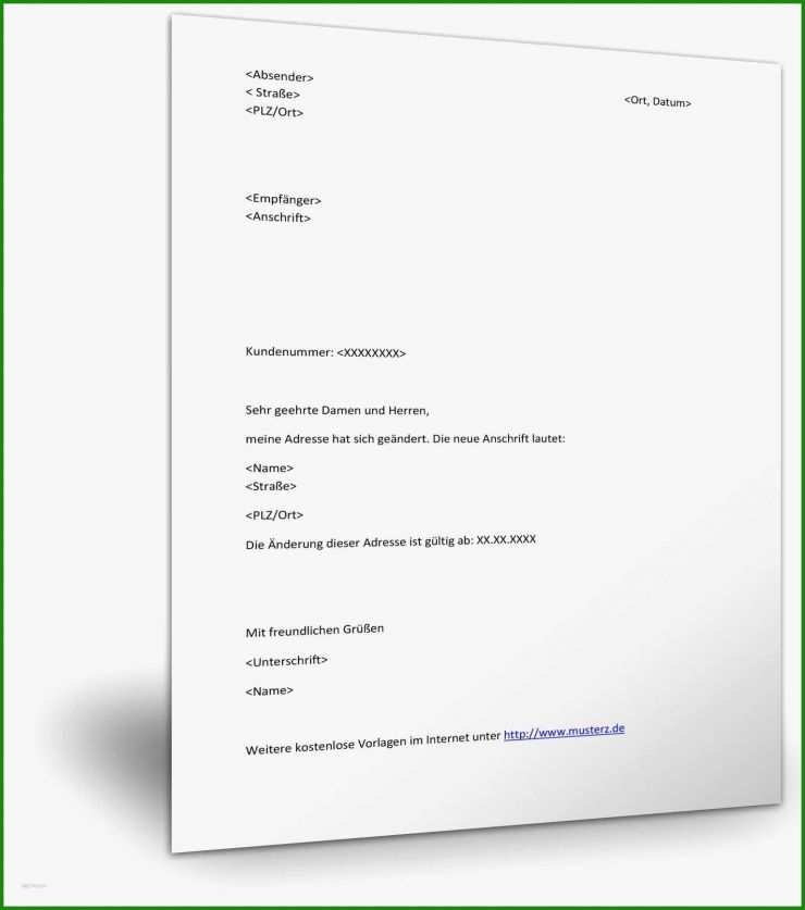 Brief Adressänderung Vorlage