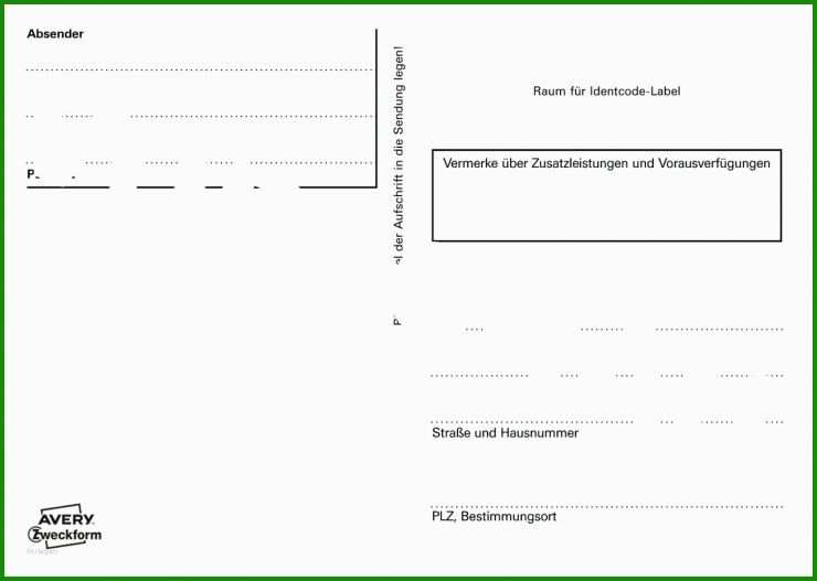 Brief Adressaufkleber Vorlage