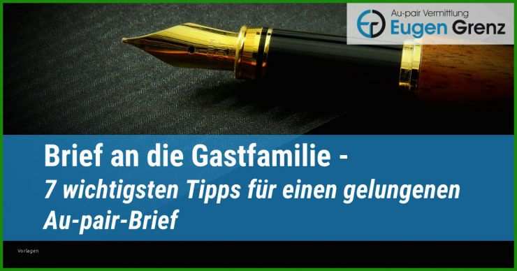 Brief An Gastfamilie Au Pair Muster