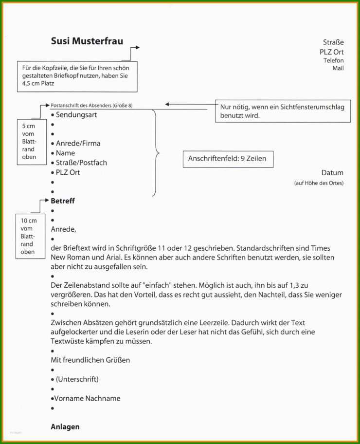 Brief Din norm Vorlage Download