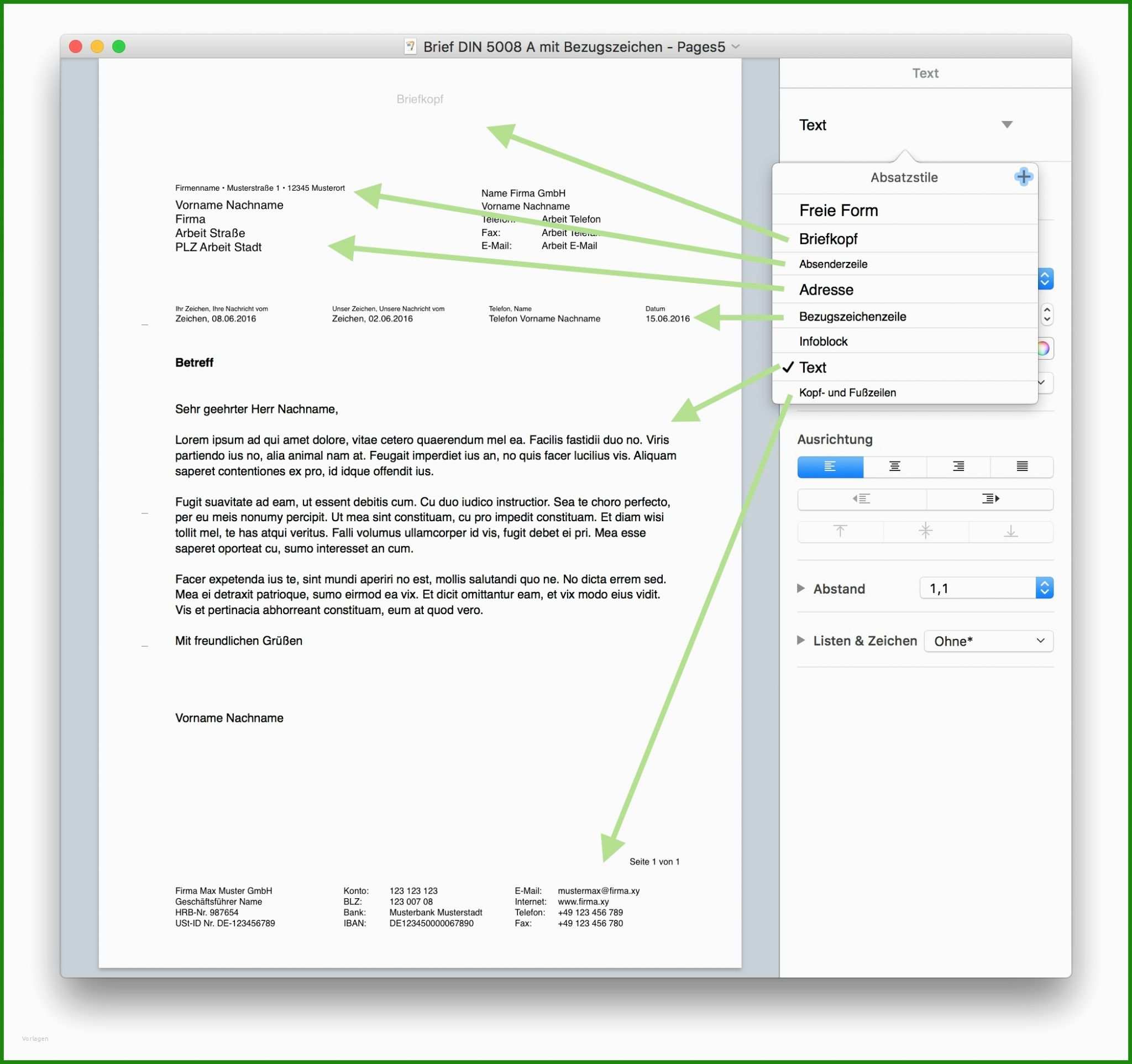 Brief Infoblock Vorlage - Kostenlose Vorlagen Zum Download!