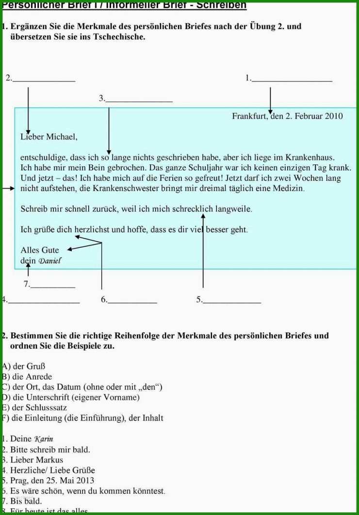 Brief Schreiben 5 Klasse Gymnasium Muster