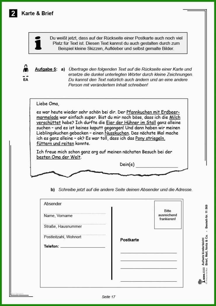 Brief Schreiben 5 Klasse Muster