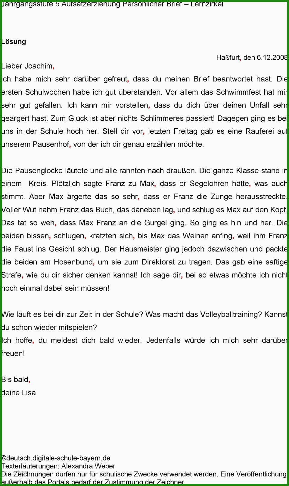 Brief Schreiben 5. Klasse Muster - Kostenlose Vorlagen Zum Download!