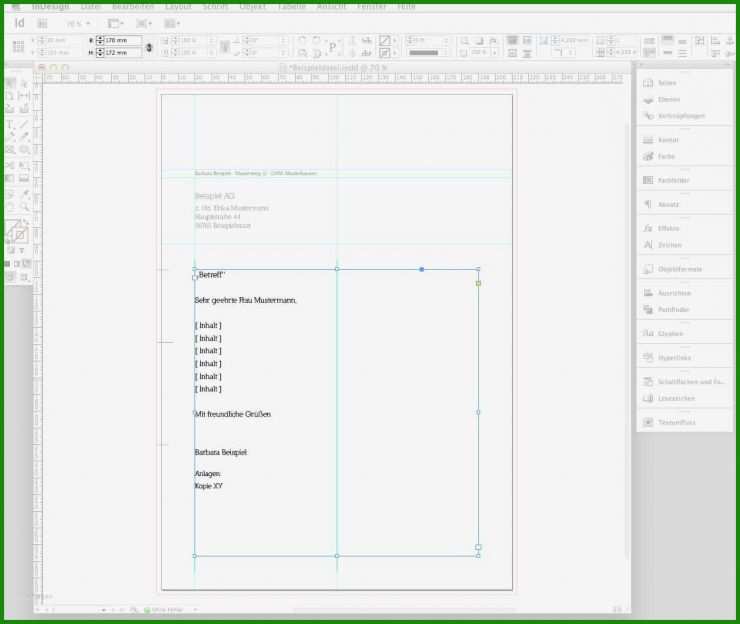 Brief Vorlage Indesign