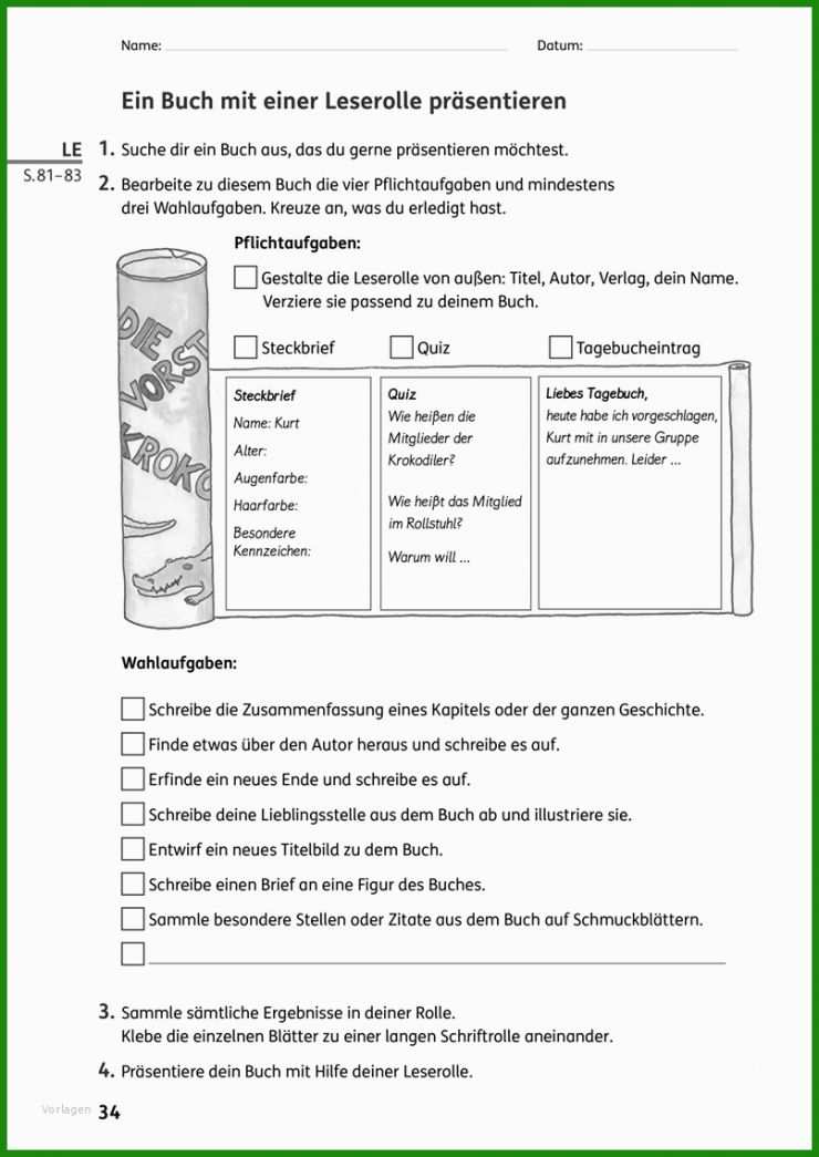 Buch Steckbrief Grundschule Vorlage