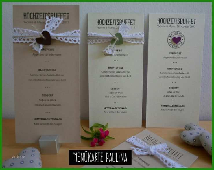 Buffetkarte Hochzeit Vorlage