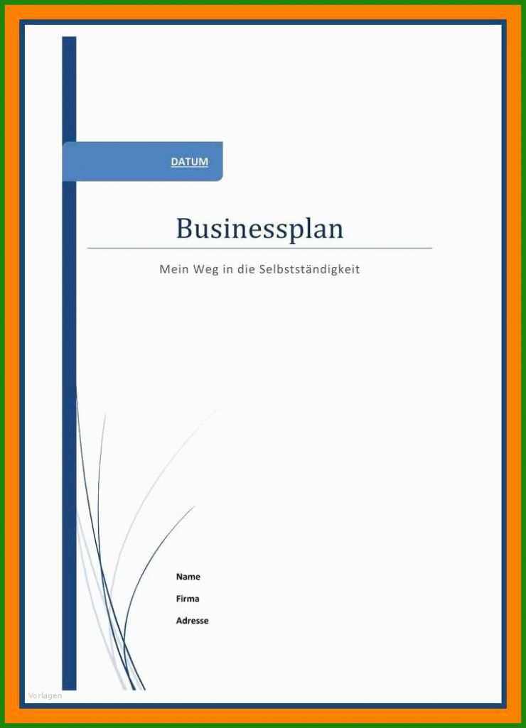 Businessplan Vorlage Muster