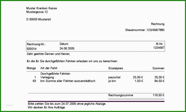 Courtage Rechnung Muster