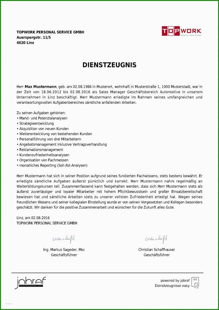 Einfaches Arbeitszeugnis Muster Download