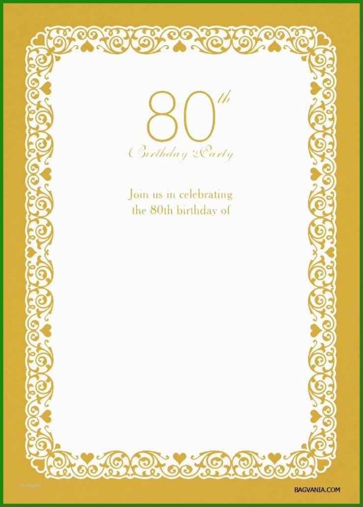 Einladung 80. Geburtstag Vorlage Word