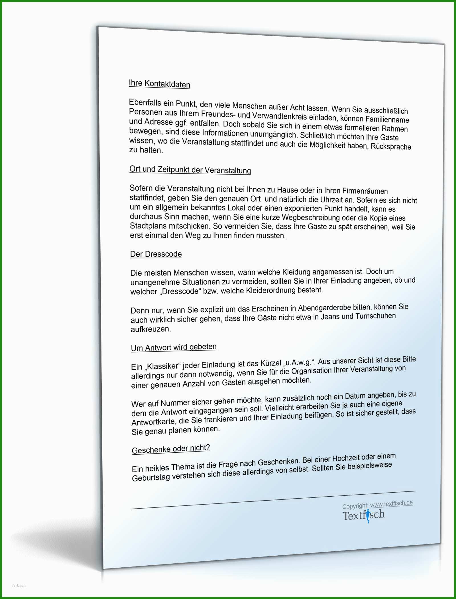 Einladung Vorlage Text Geschäftlich - Kostenlose Vorlagen zum Download