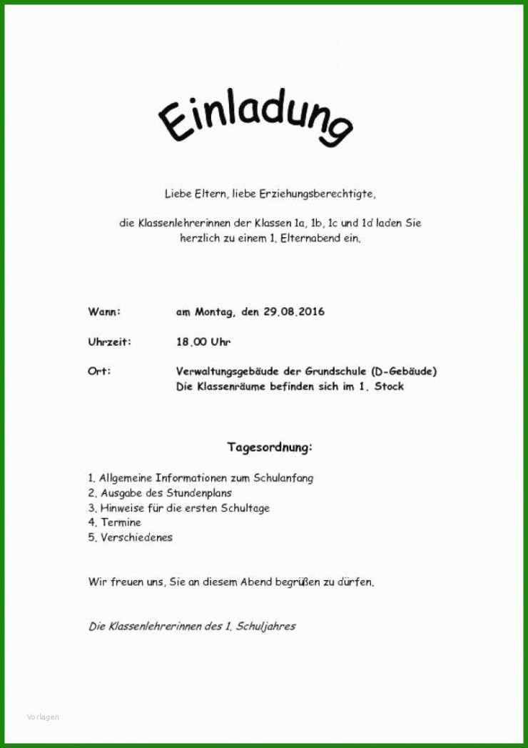 Eltern Brief Vorlage