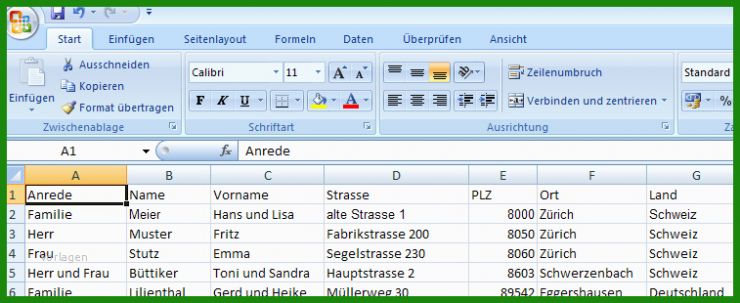 Etiketten Drucken Excel Vorlage