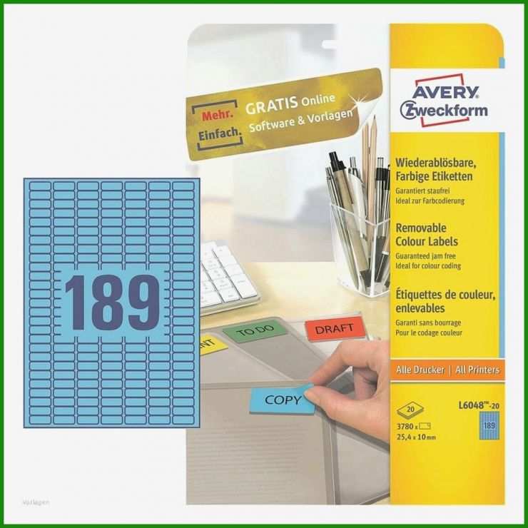 Etiketten Vorlage Avery 3652