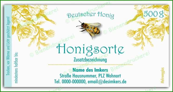 Etiketten Vorlagen Bienenhonig