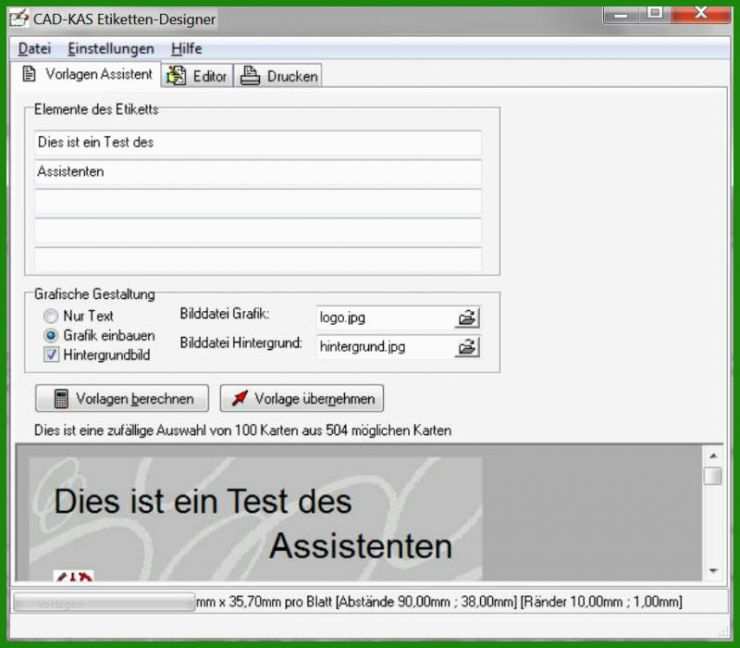 Etiketten Vorlagen software