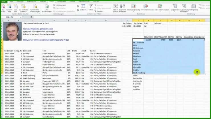 Excel Vorlage Rechnung Mit Datenbank