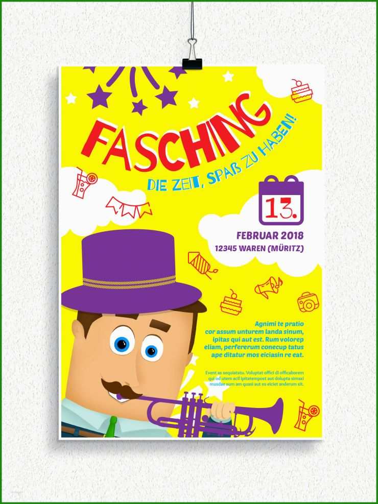 Fasching Flyer Vorlage