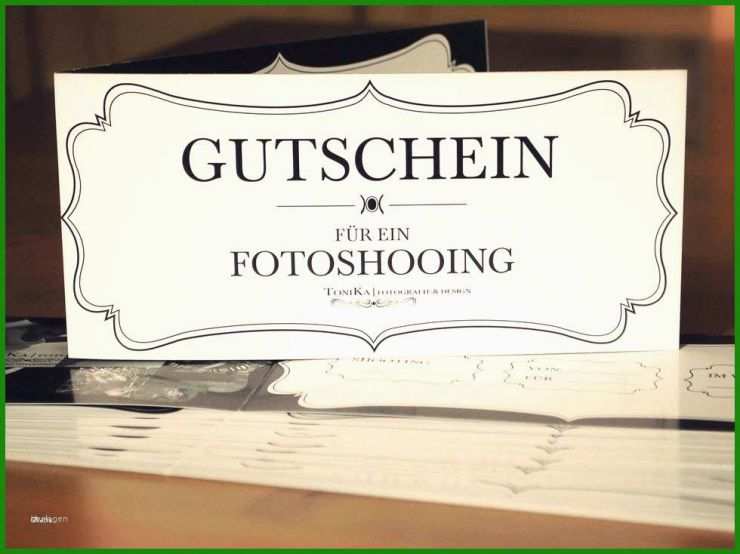 Fotoshooting Gutschein Vorlage