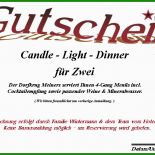 Gutschein Candle Light Dinner Vorlage