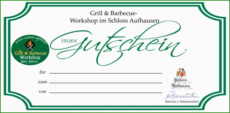 Gutschein Grillen Vorlage