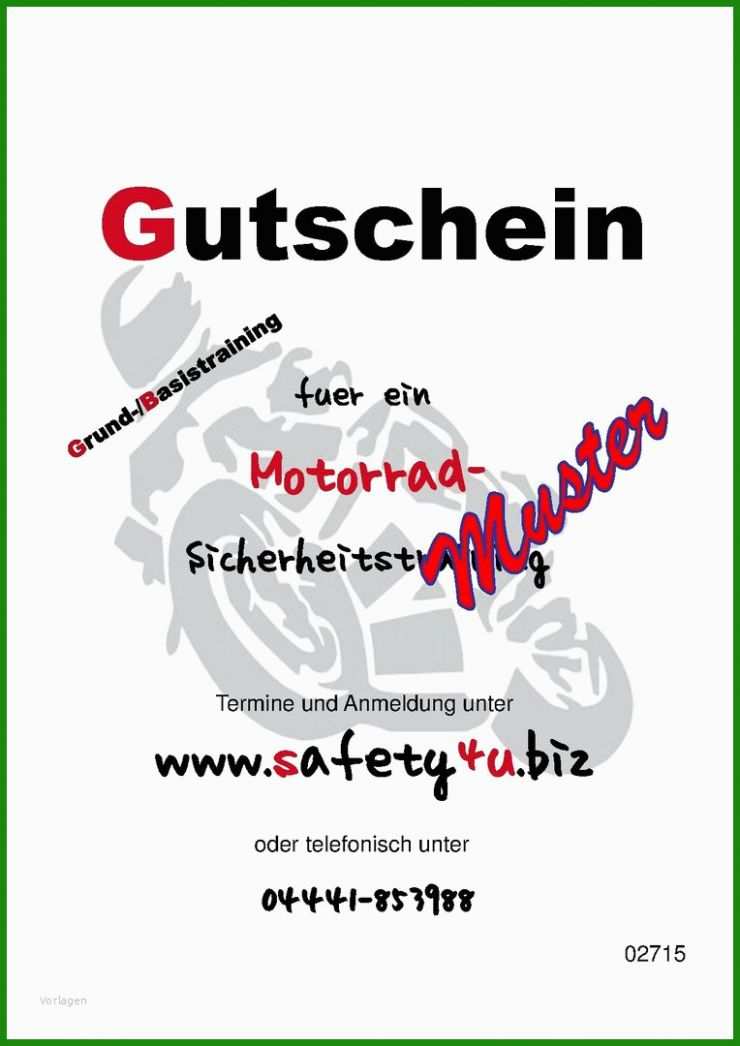 Gutschein Vorlage Motorrad