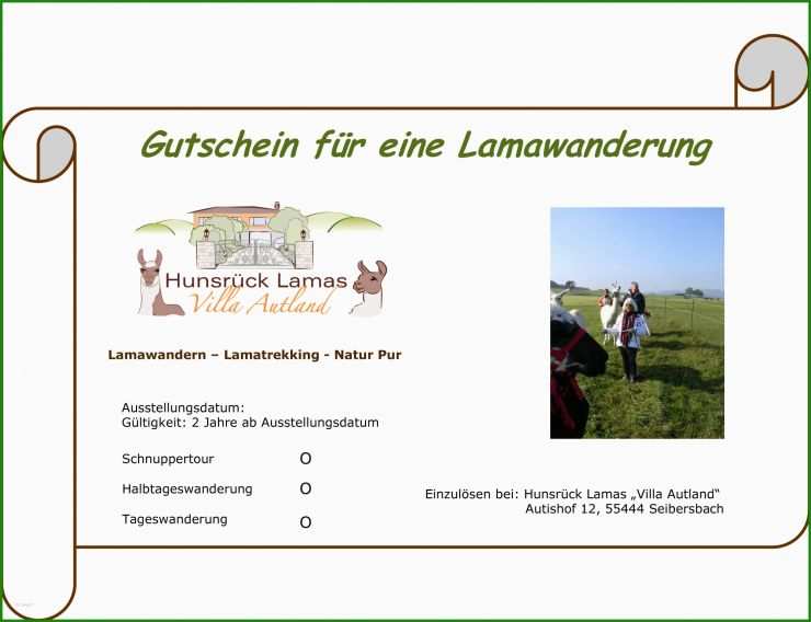 Gutschein Wandern Vorlage