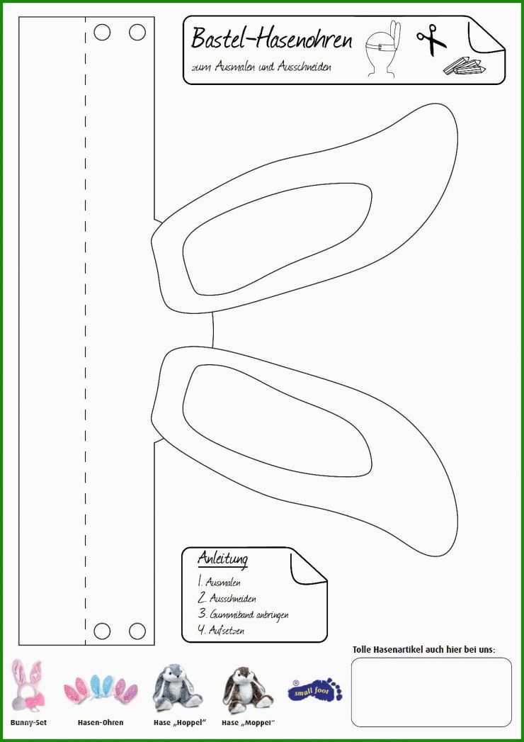 Hase Maske Basteln Vorlage