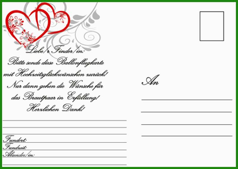 Hochzeit Ballon Karte Vorlage - Kostenlose Vorlagen zum Download