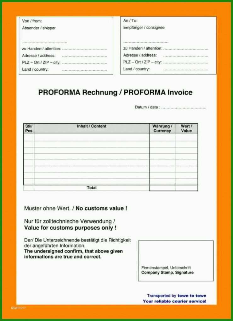 Invoice Rechnung Muster