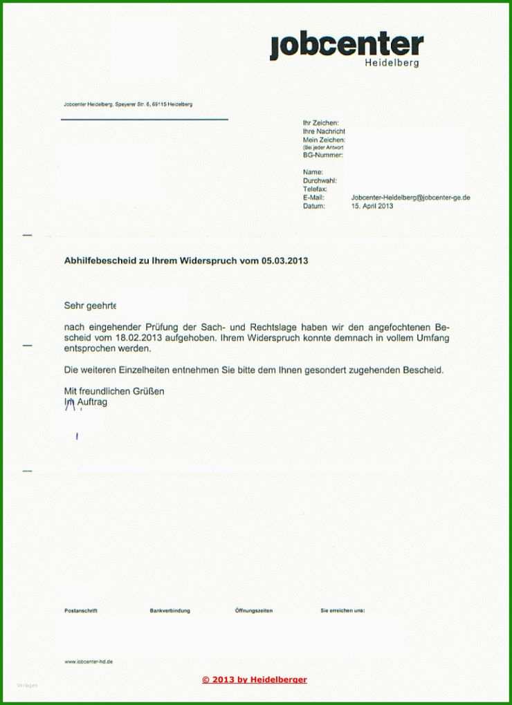 Jobcenter Brief Schreiben Muster