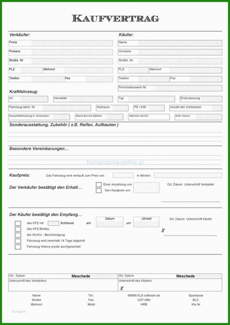 Kaufvertrag Mit Anzahlung Muster Kostenlose Vorlagen Zum Download