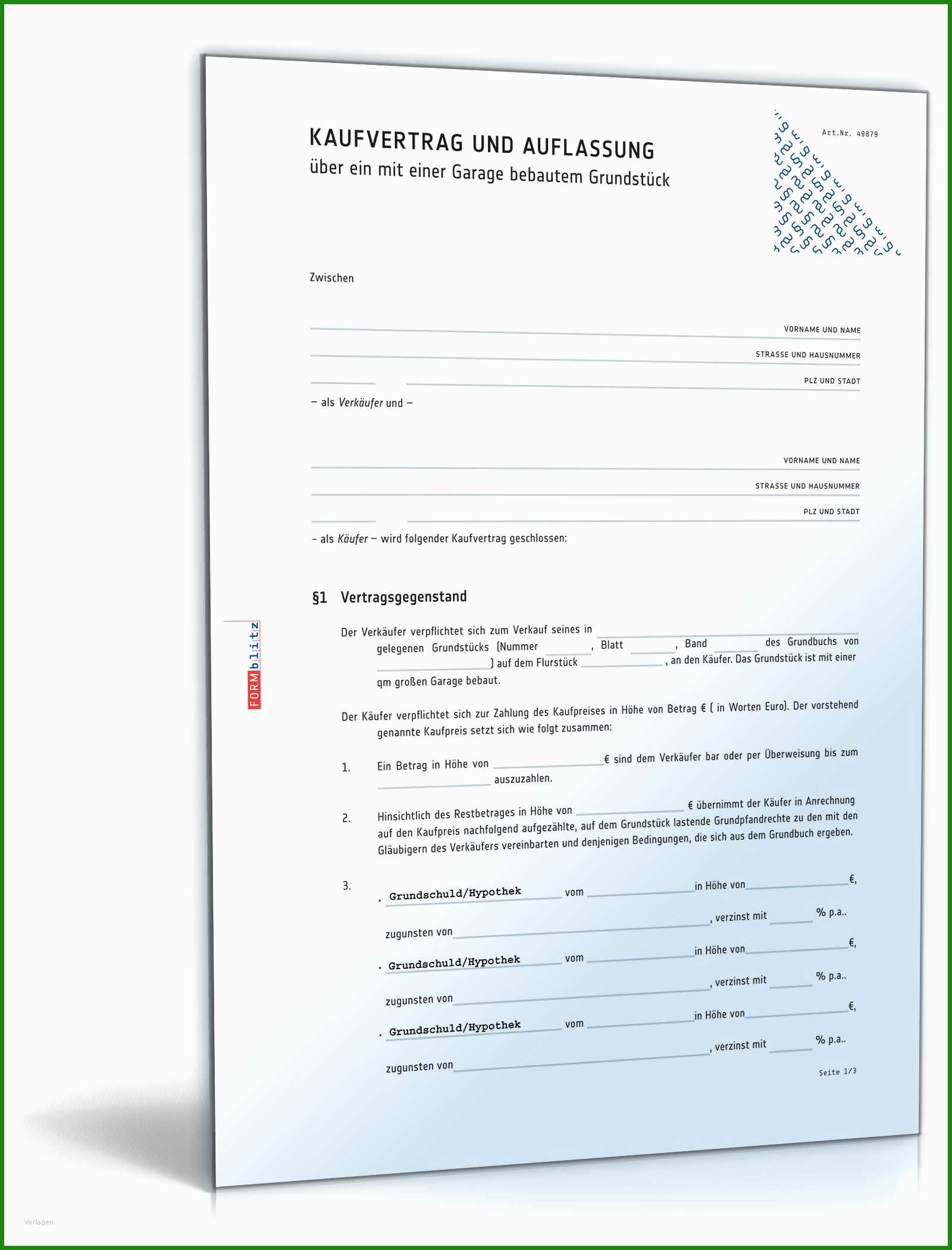 Kaufvertrag Muster Garage Kostenlose Vorlagen Zum Download