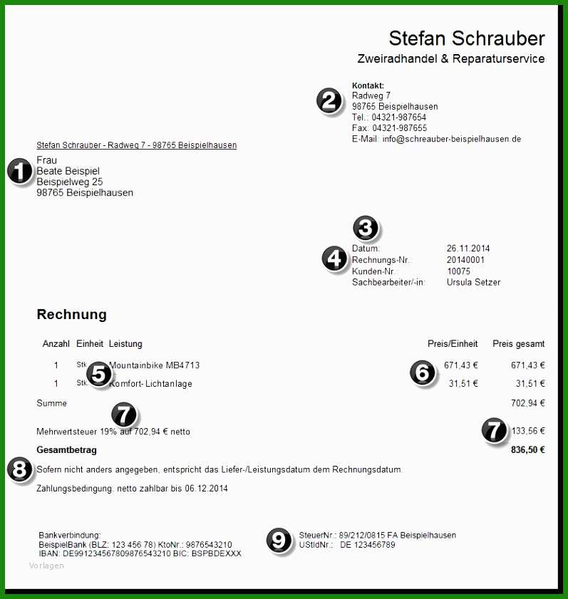 Kleinunternehmerregelung Rechnung Vorlage - Kostenlose Vorlagen Zum ...